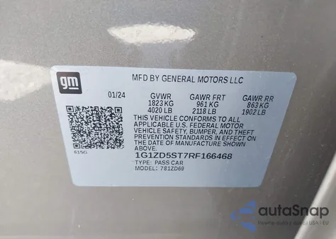 2024 Chevrolet Malibu Fwd 1Lt from USA, damaged, VIN 1G1ZD5ST7RF166468